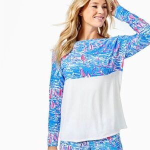 Lilly Pulitzer Finn top boatylicious size XL Sailboat Print Top NWT 68.00 MSRP